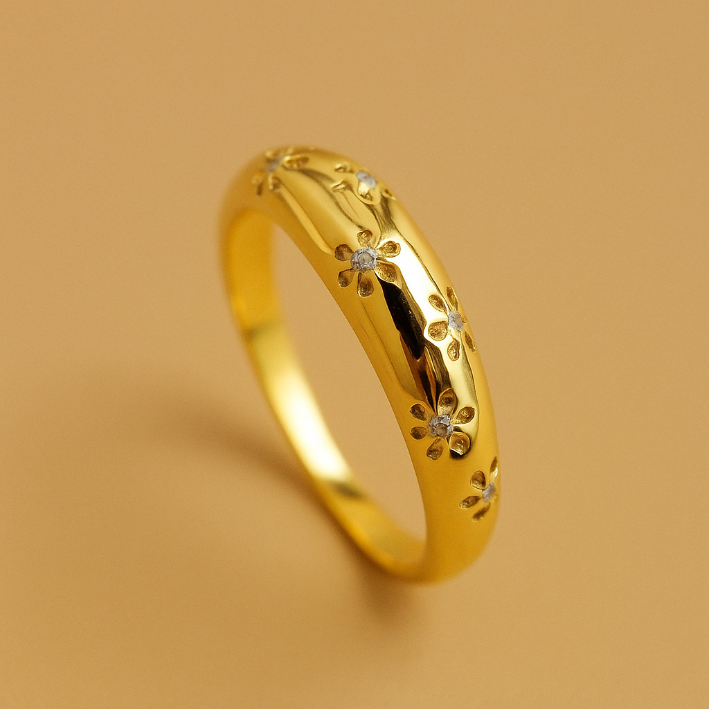 Flea Delicate Gold Floral Ring