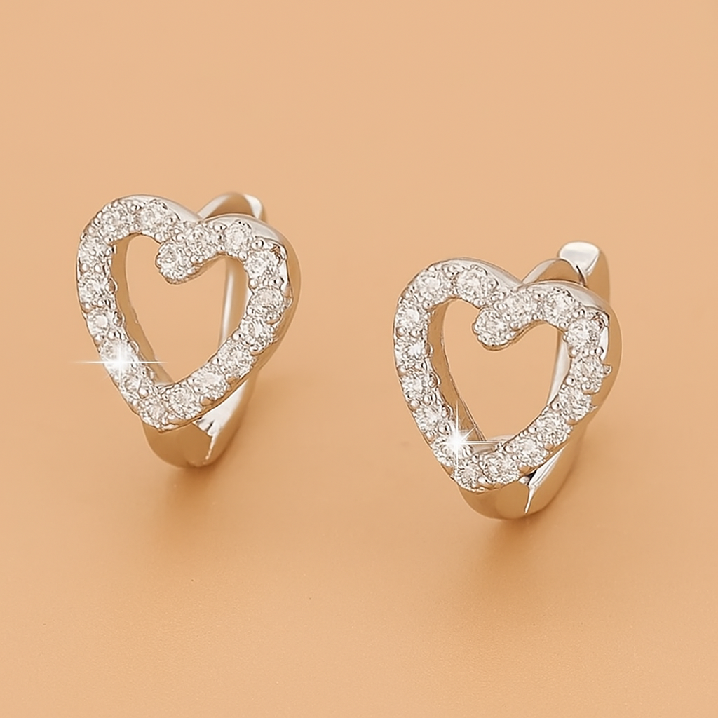Reeze Luxury Gold-Plated Heart Earrings