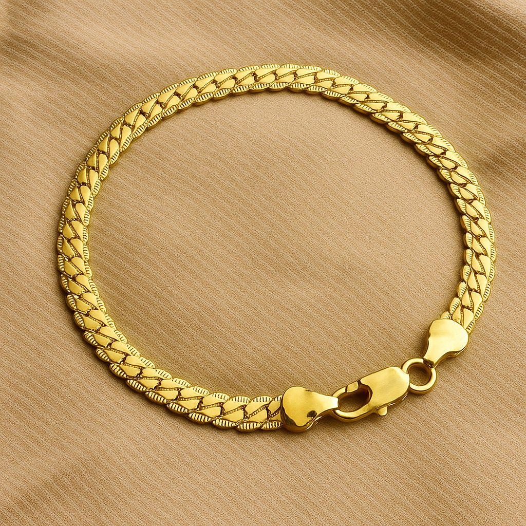 Simple 18K Gold-Plated Copper Bracelet