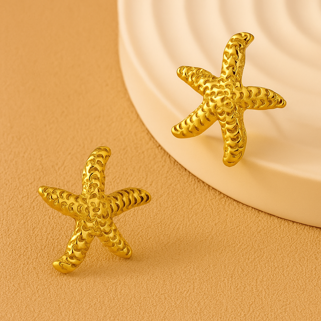 Ocean-Inspired Starfish Stud Earrings