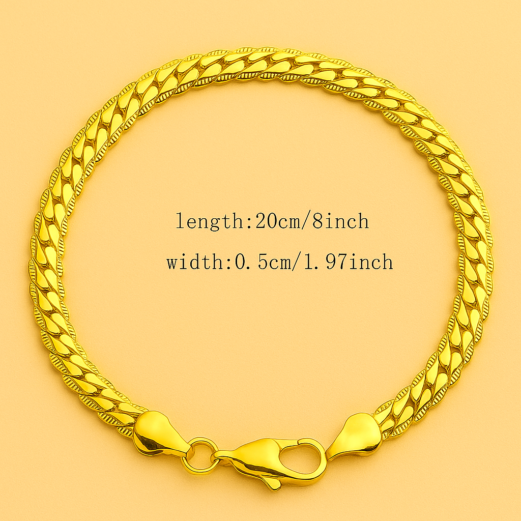 Simple 18K Gold-Plated Copper Bracelet