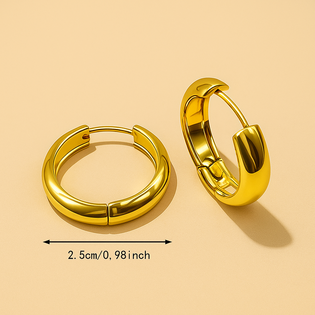 Minimalist 18K Gold Hoop Earrings