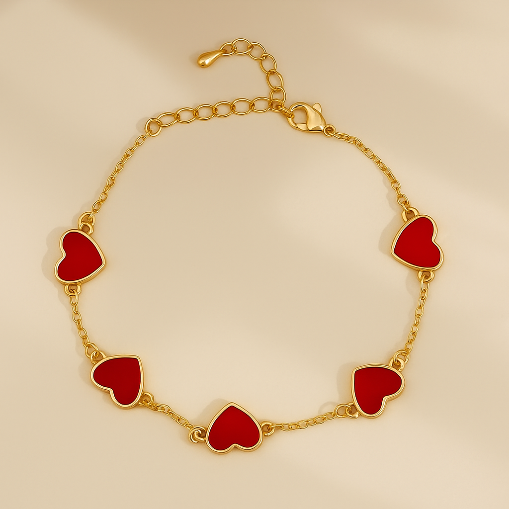 Ivy Chic Heart Charm Bracelet for Women