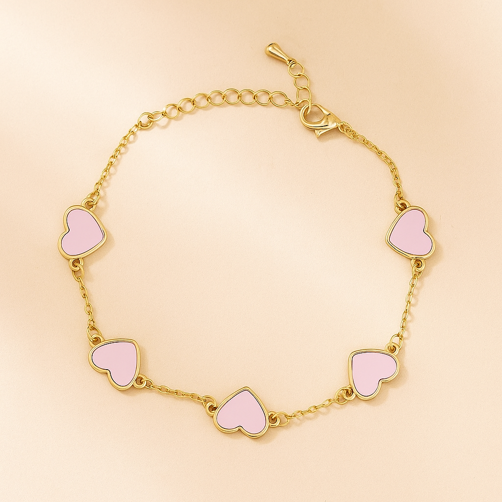 Ivy Chic Heart Charm Bracelet for Women