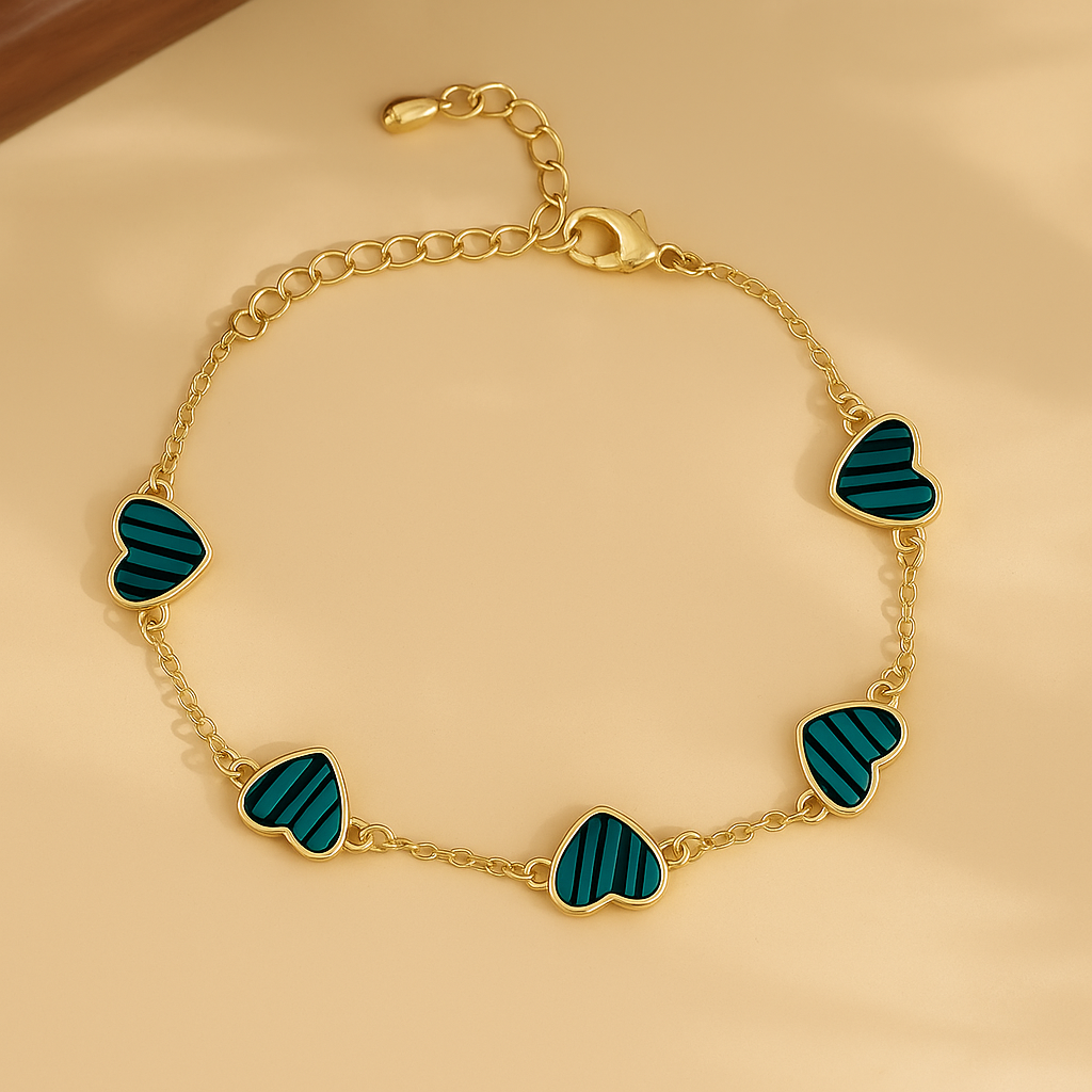 Ivy Chic Heart Charm Bracelet for Women