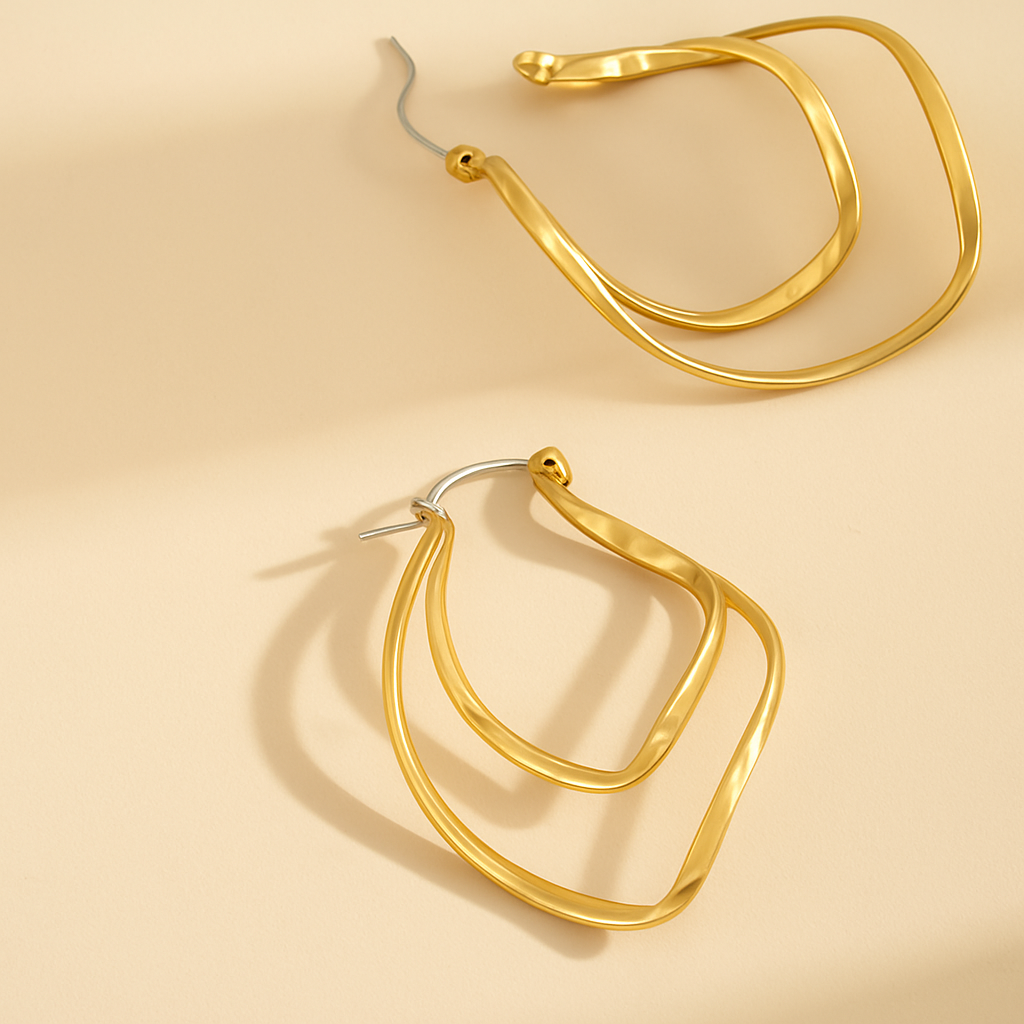 Unique Twisted Double-Layer Hoop Earrings
