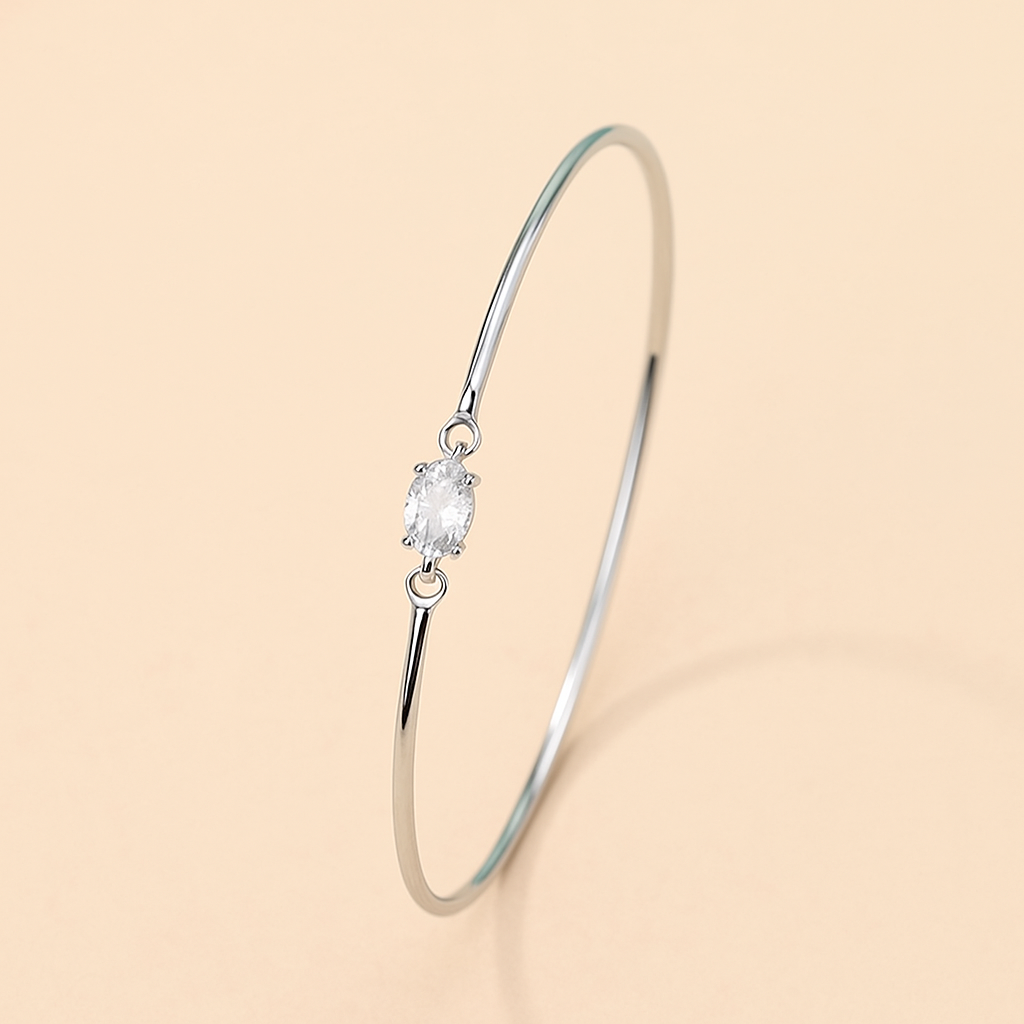 Elegant Oval Cubic Zirconia Bracelet for Women