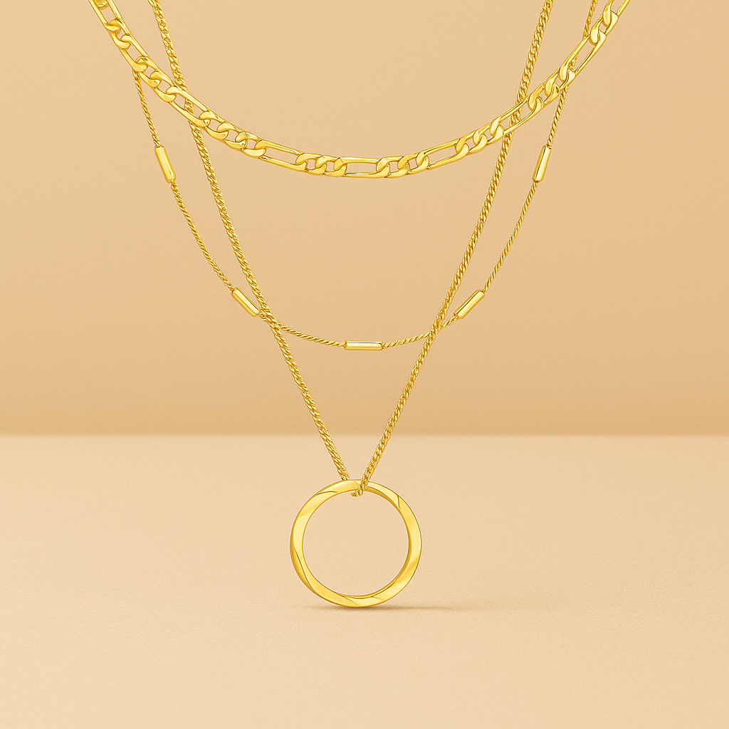 The Triple Row Circle – Modern Harmony in 18k Gold