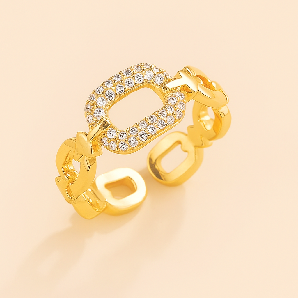 Chic hollow zirconia ring - minimalist style for girls, perfect for index finger