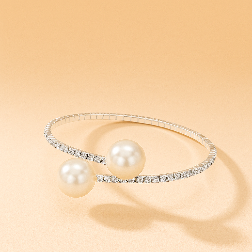 Beautiful pearl cuff - elegant vintage wedding accessory