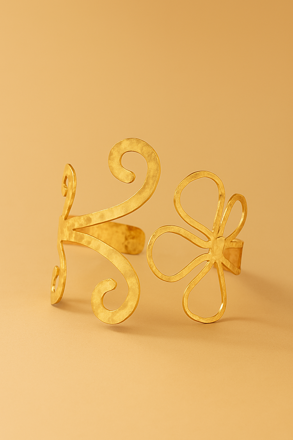 Geometric flowers adjustable bracelet & ring set jewelry