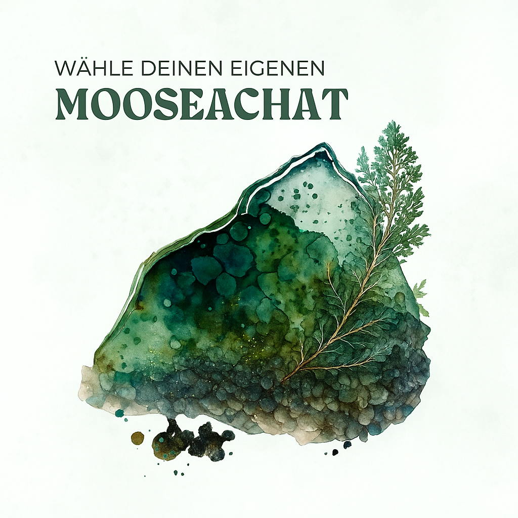 Natural moss agate ring - “Between the leaves” design