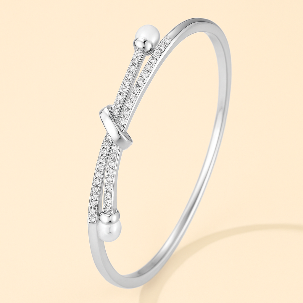 Elegant Pearl Button Bracelet with Crystal Accents