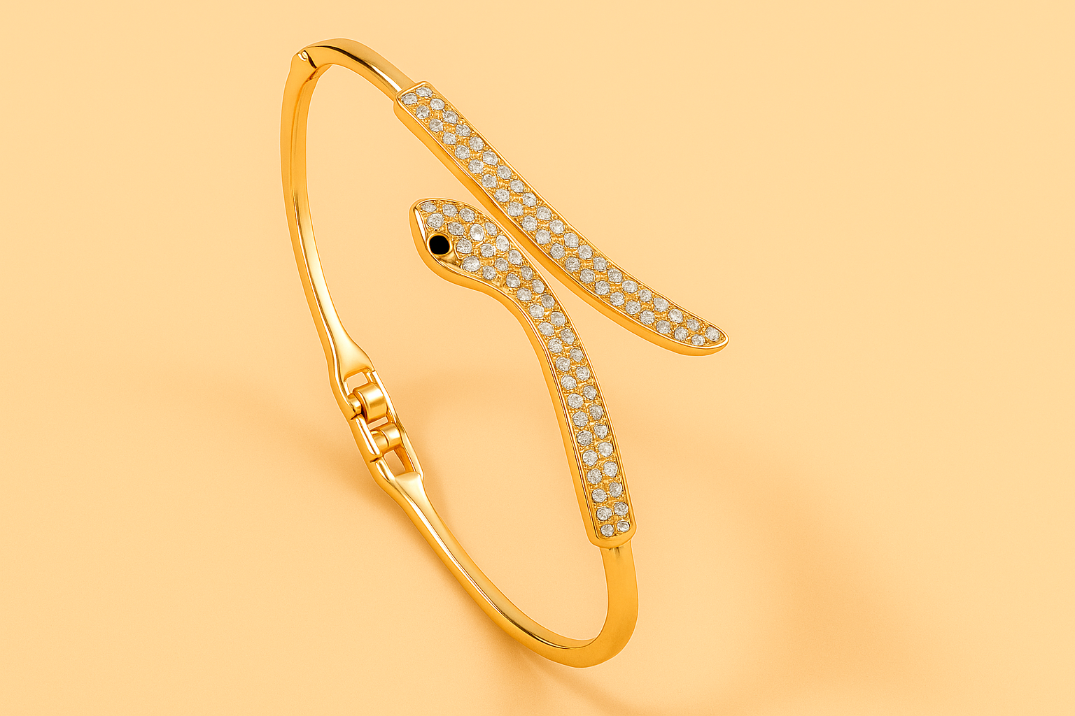 Hip Hop Snake Bracelet with Shimmering Rhinestones