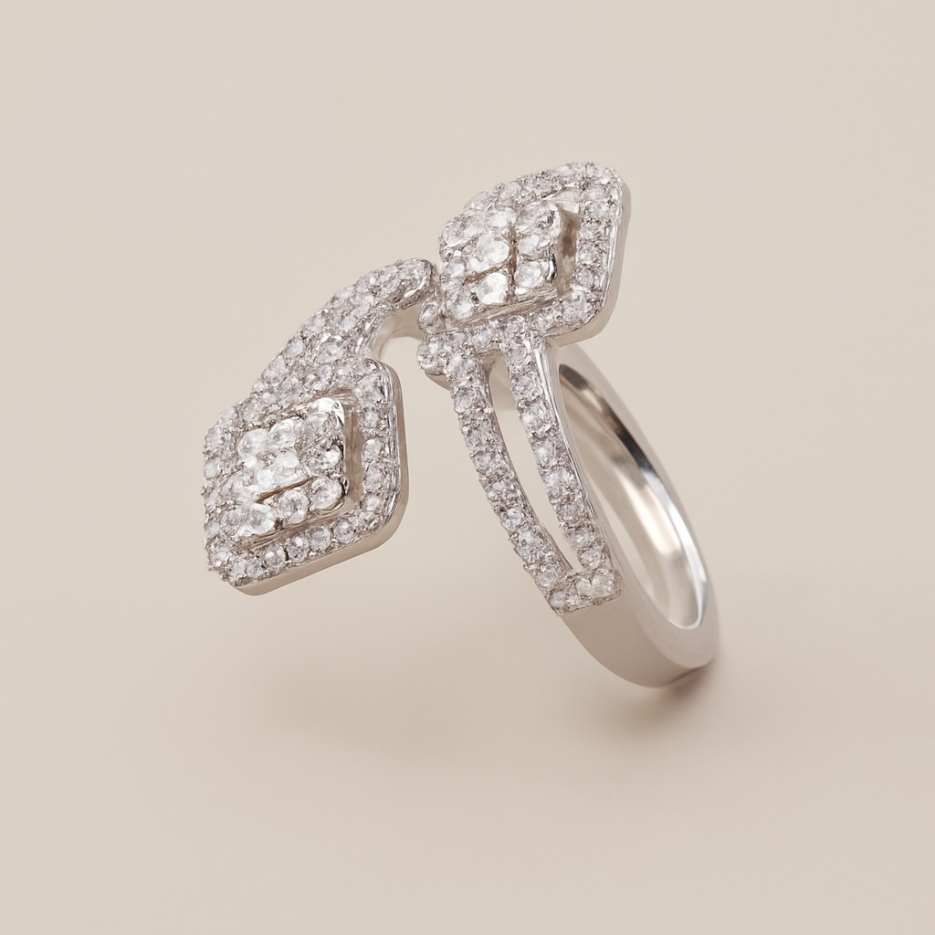 Ring of golden copper with zirconia