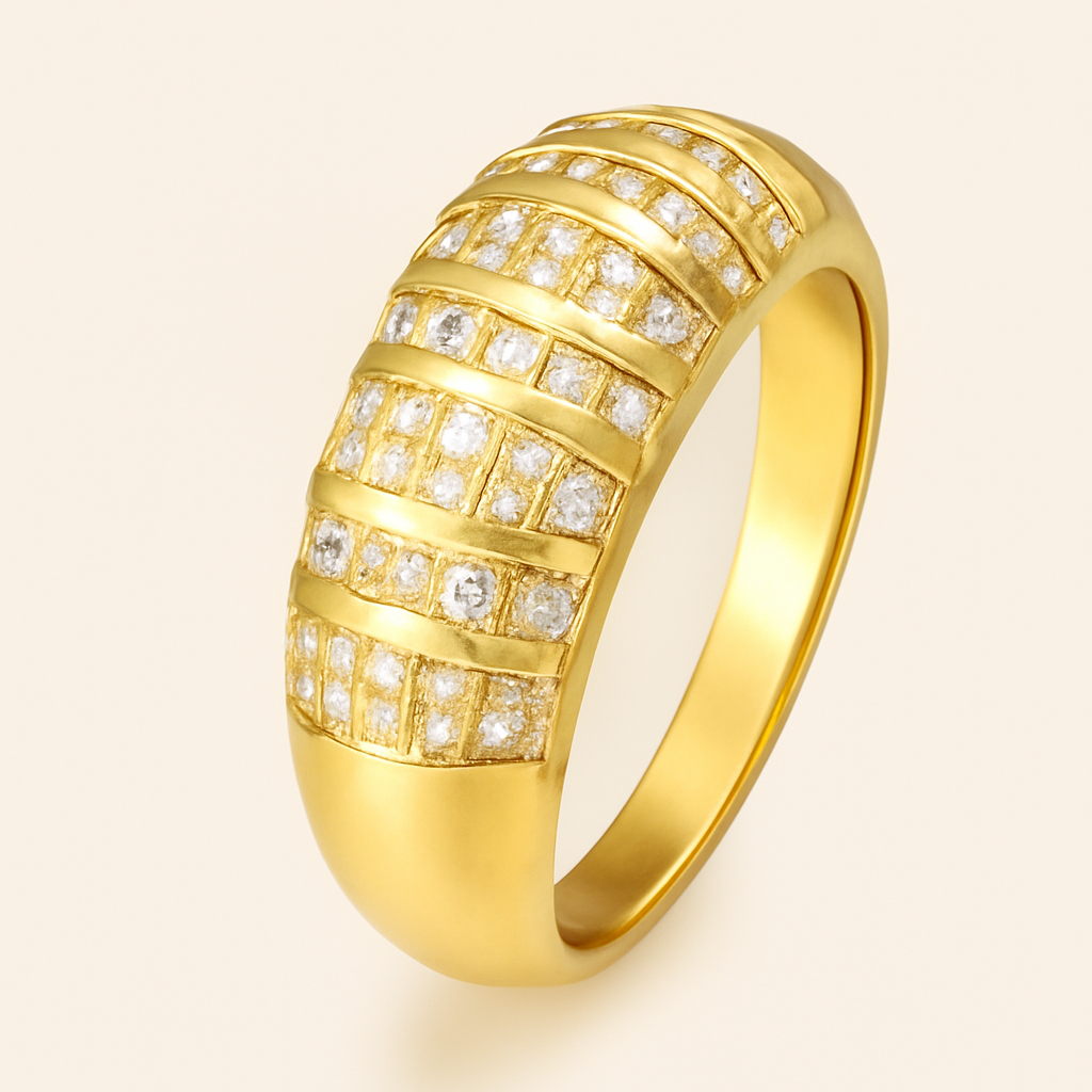 Elegant Vintage-style synthetic zirconia ring
