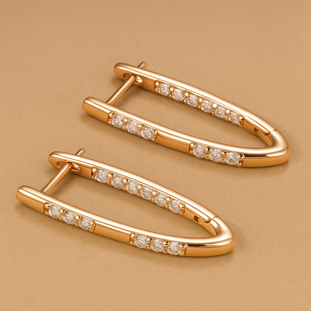 Luxury White Cubic Zirconia Hoop Earrings – Elegant Sparkle