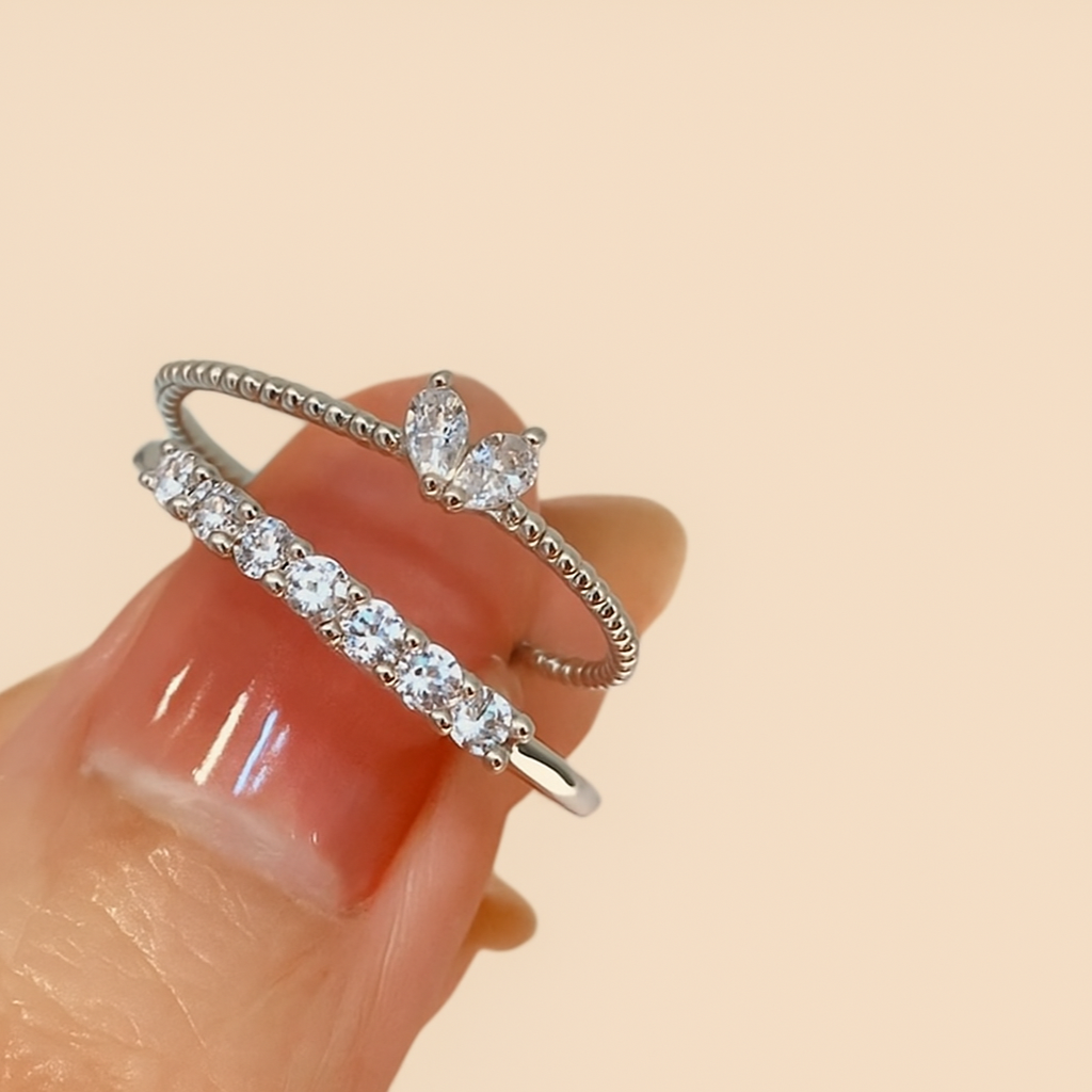 Romantic heart ring set - 2pcs adjustable
