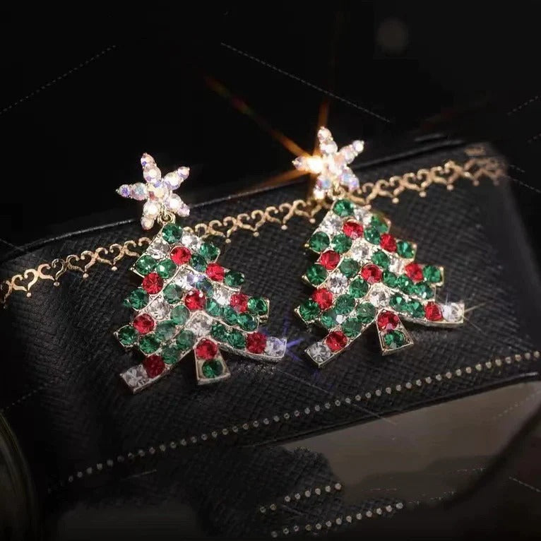 Shiny Christmas Tree Earrings