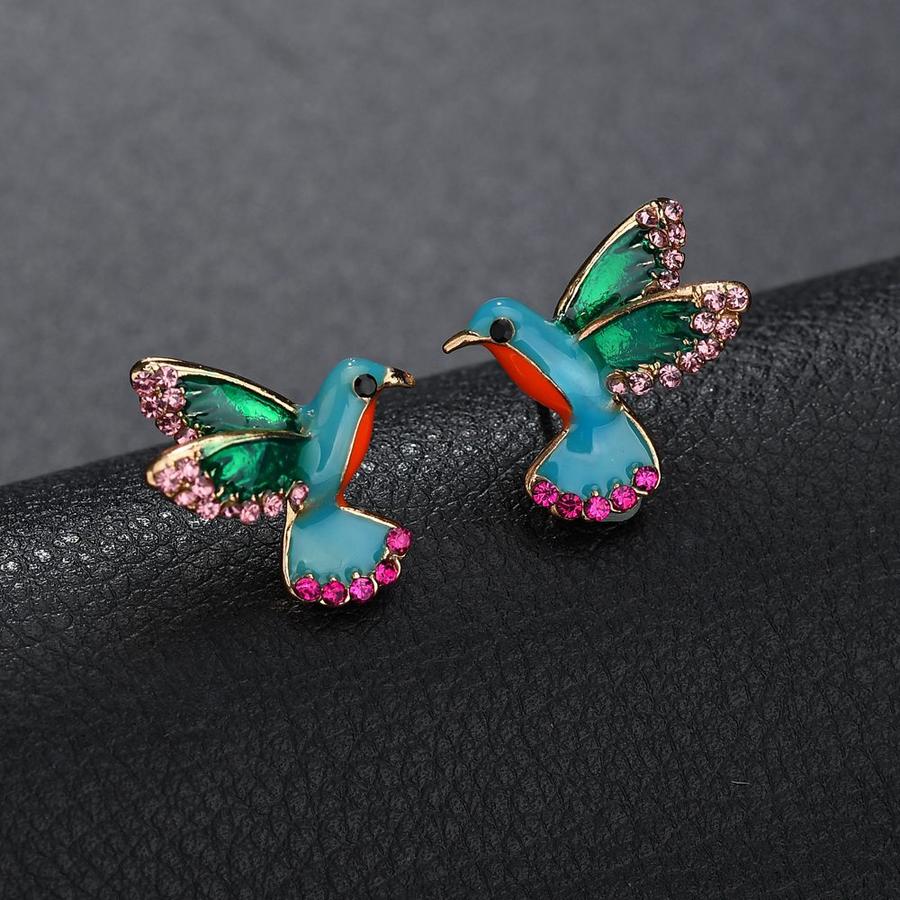Hummingbird Earrings with Sparkling Crystals