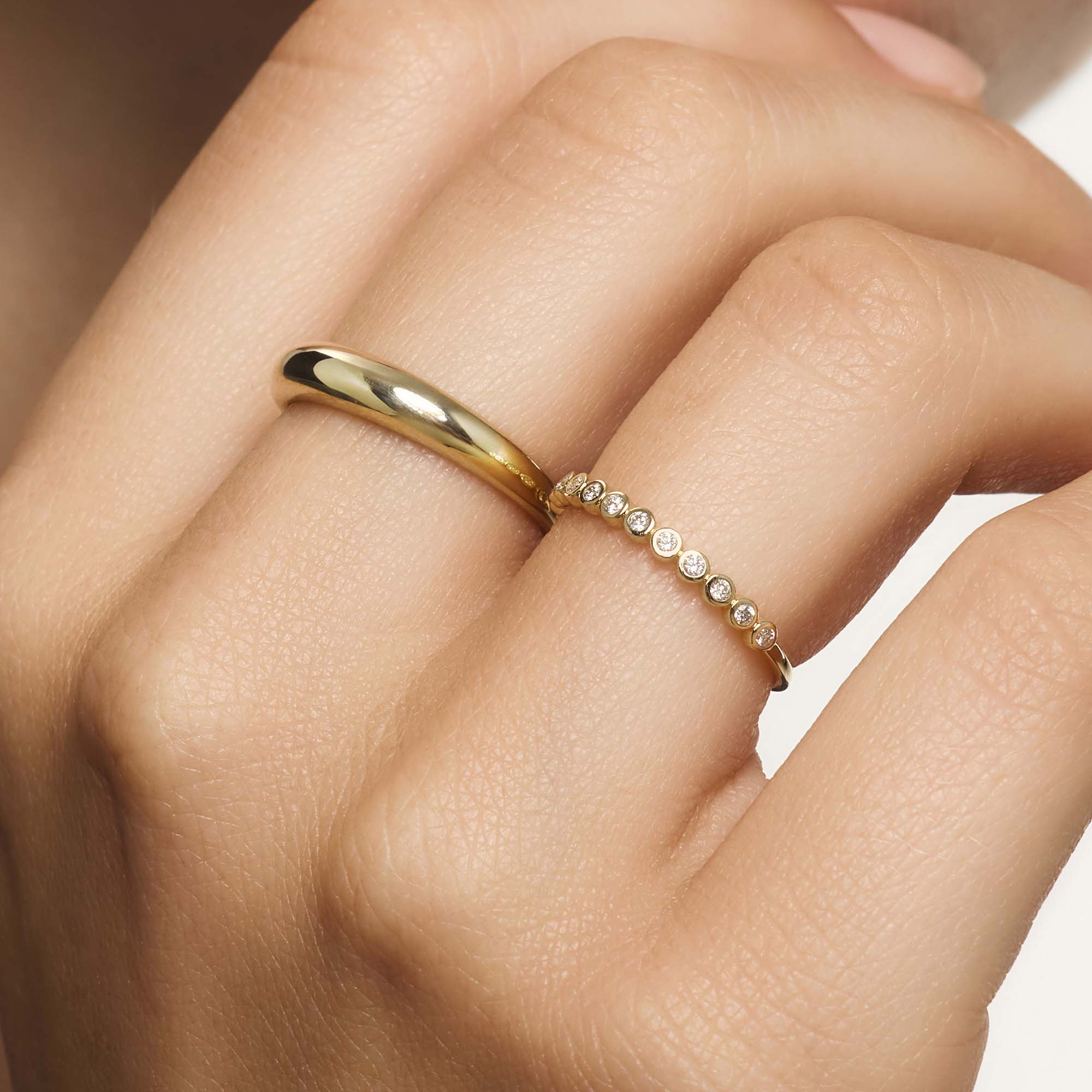 Diamond Accent Bubble Ring in 14k Gold