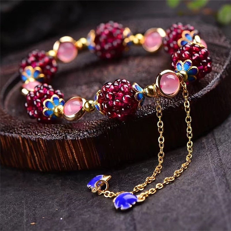 Natural Gemstone Berries Bracelet