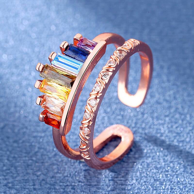 Rainbow crown heart ring (open) - vintage design with LGBT pride