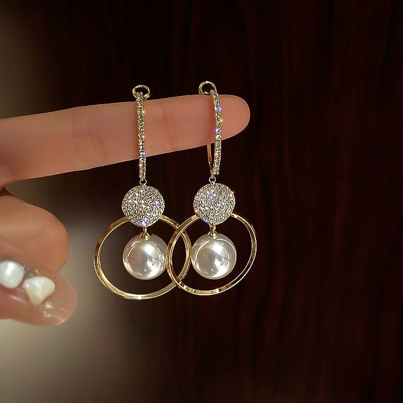 Pearl & Zirconia Luxury Earrings