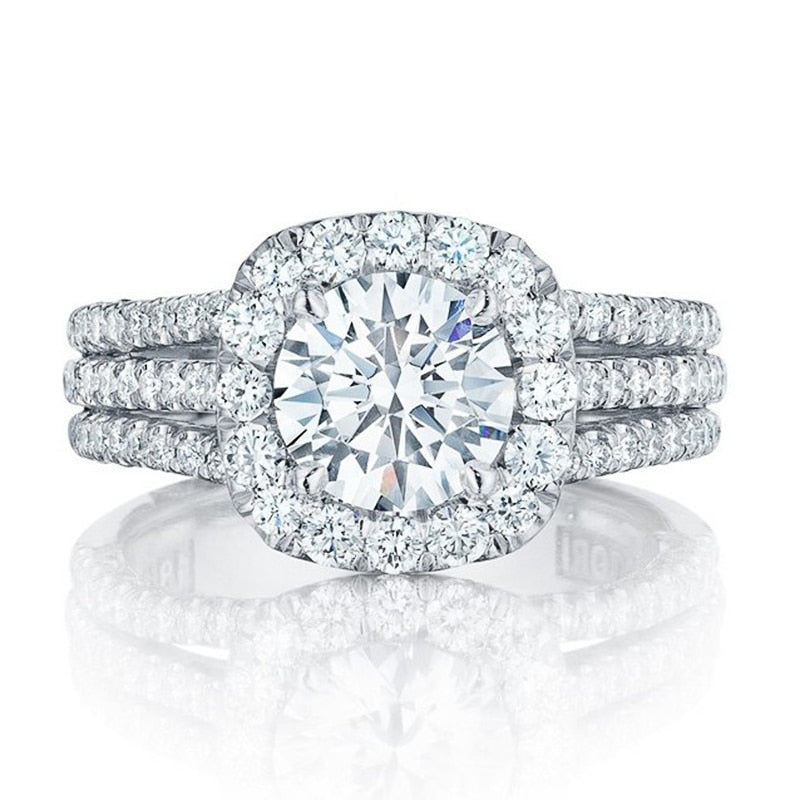 Diamond-Cut Solitaire Engagement Ring