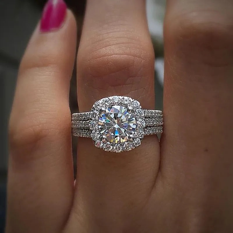 Diamond-Cut Solitaire Engagement Ring
