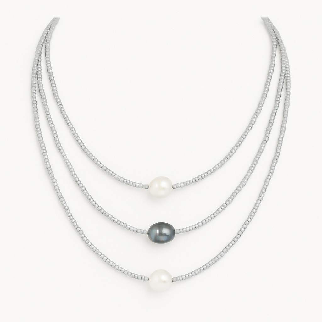 Opaline Charm Vintage Pearl Statement Necklace