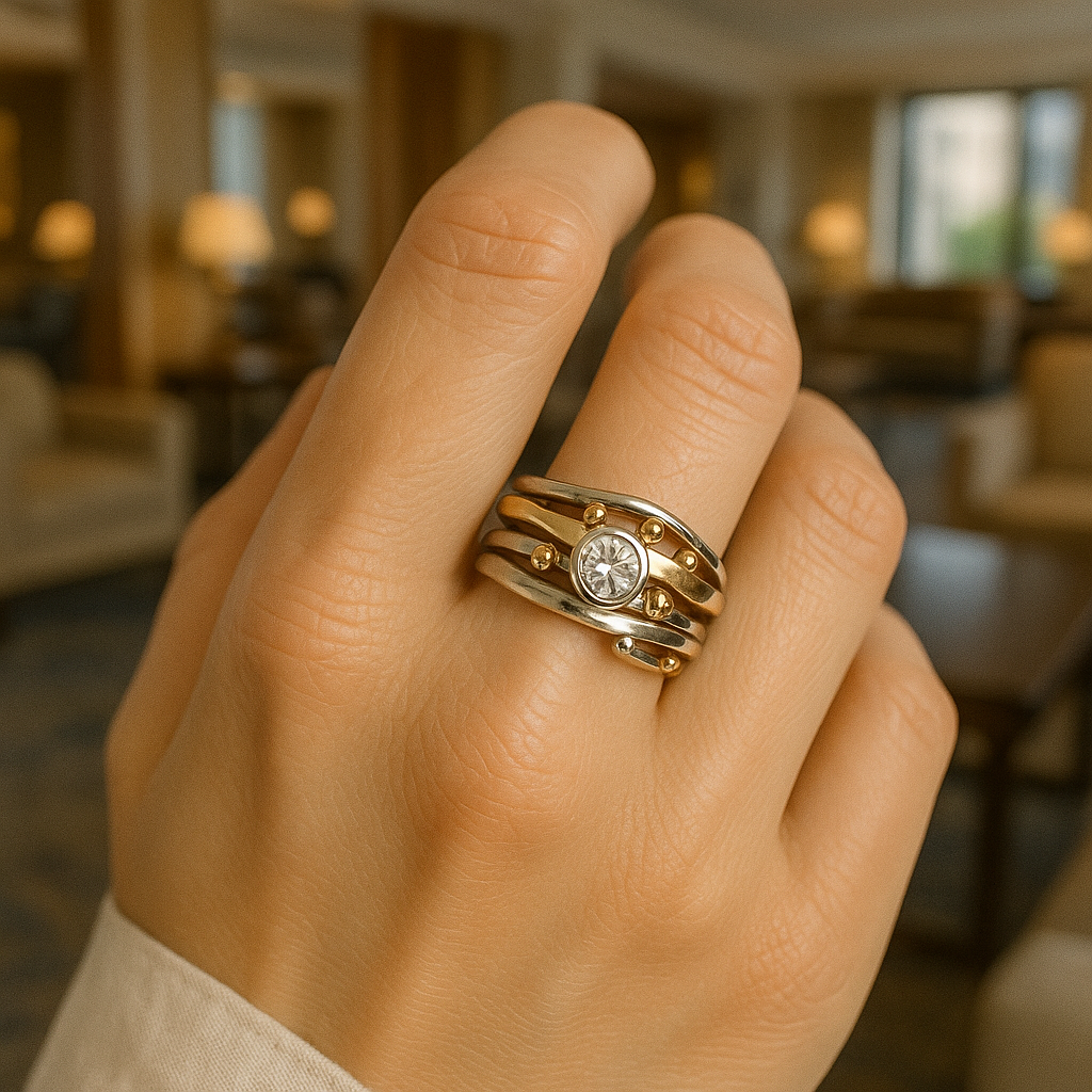 Royal - Vintage Ring with Gold Inlay