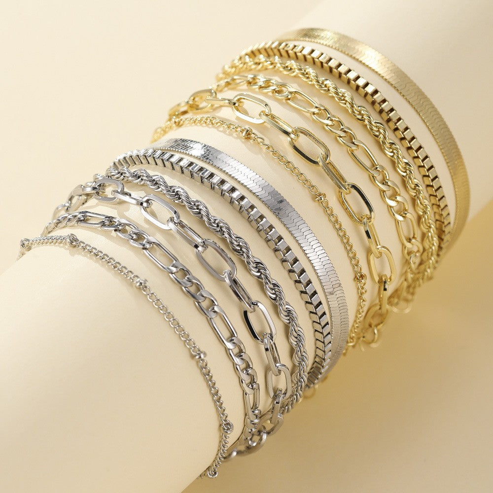 Ellis Renner | Stacked 16k Gold Bracelet Duo