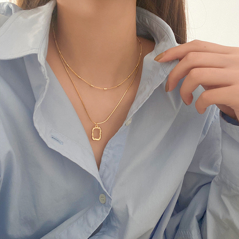 Abigail: Layered Chain Pendant Necklace