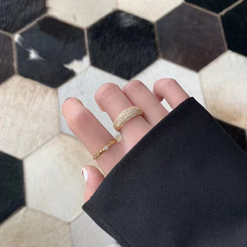Gold Ring With Crystal Dome