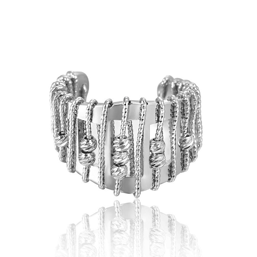 Openwork, beaded, adjustable ring