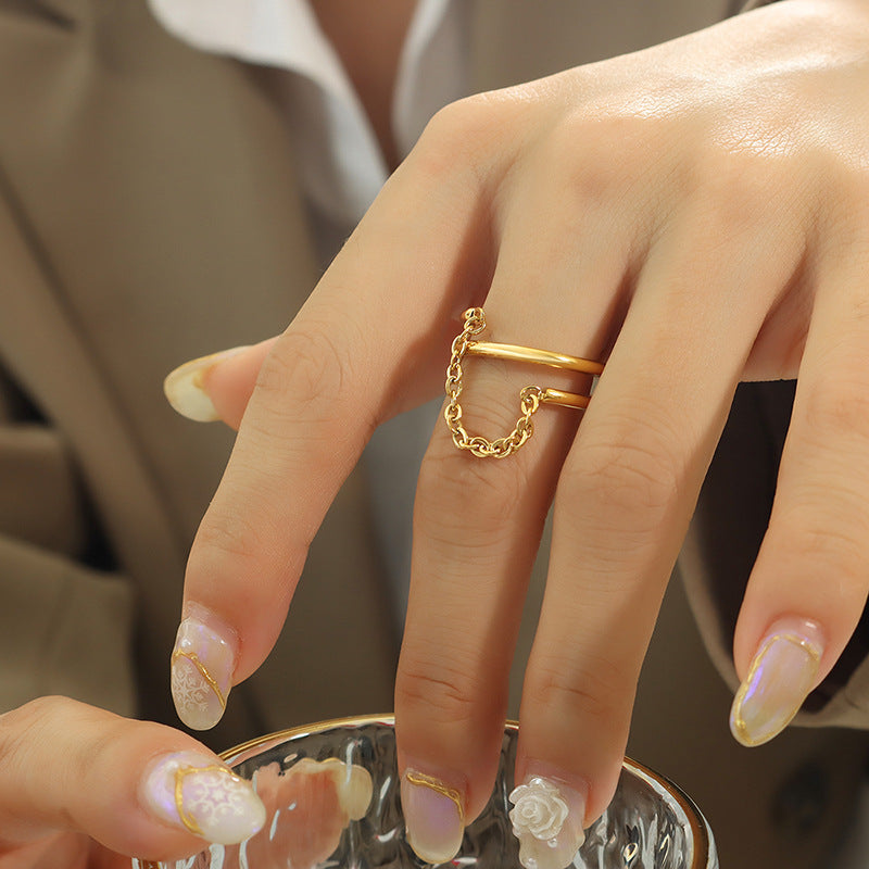 Magnifique Gouden Ketting Draaibare Ring