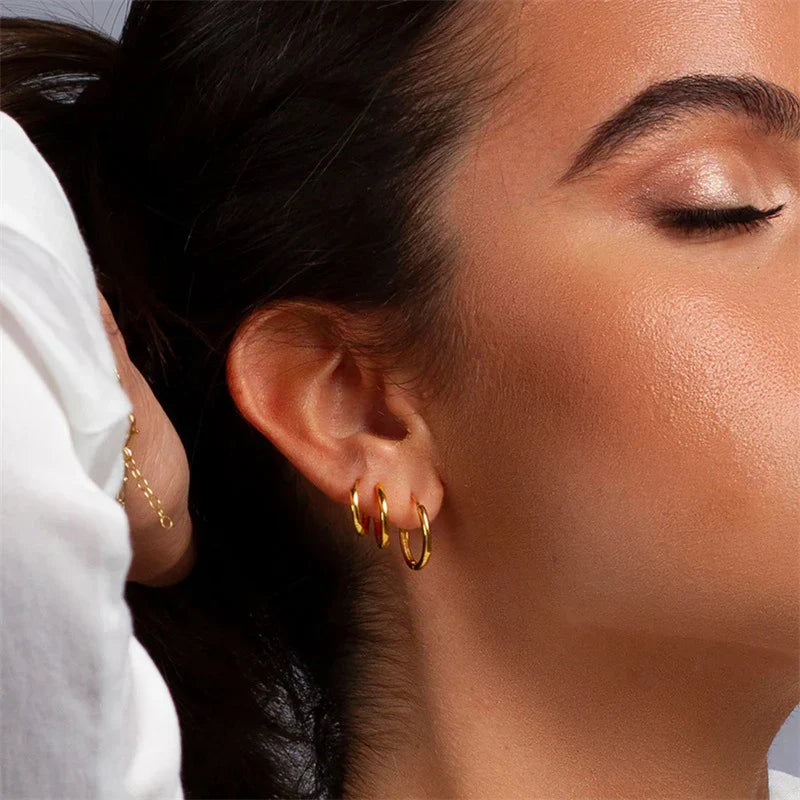 Luxury Triple Hoop Earrings