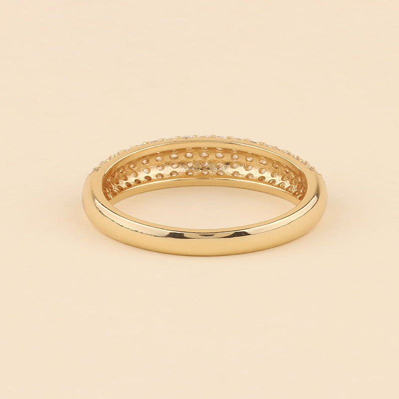 Gold Ring With Crystal Dome