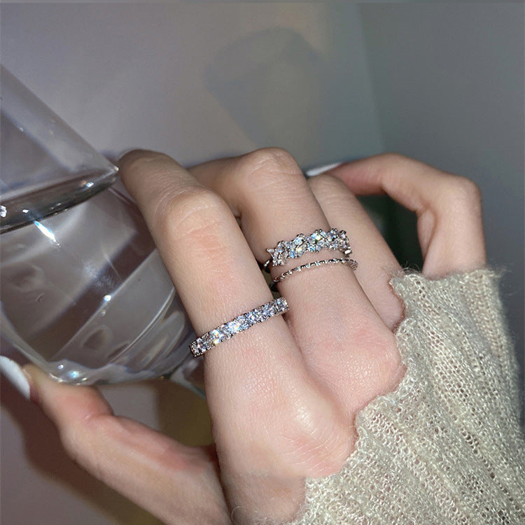 Double Cascade Zirconia Rings