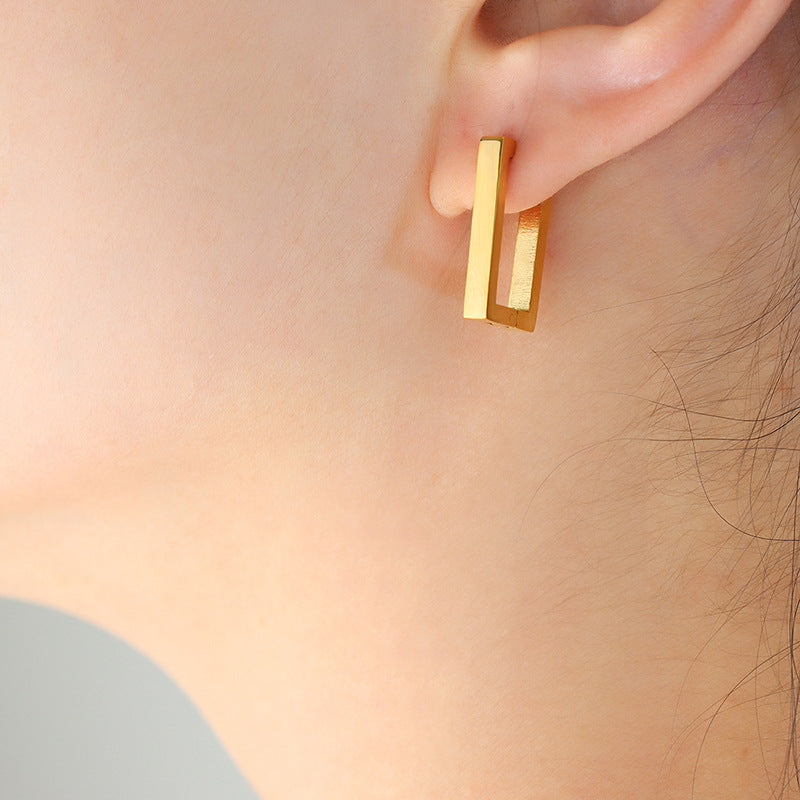 Terra Geometric Earrings Gold
