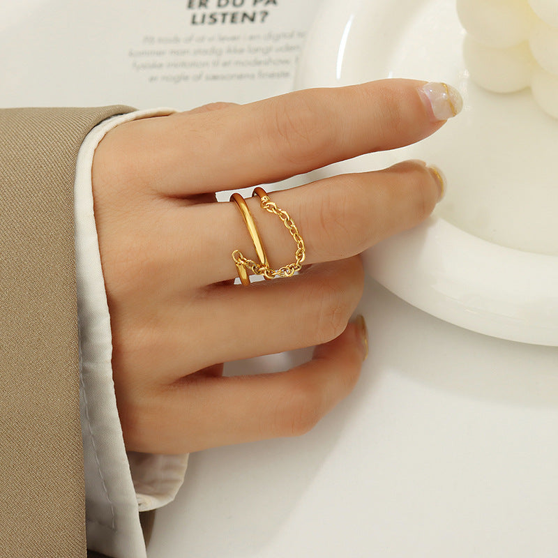 Magnifique Gouden Ketting Draaibare Ring