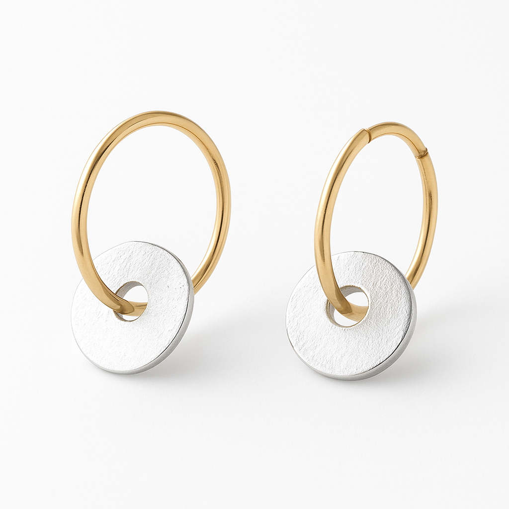 Gold & silver hoop earrings