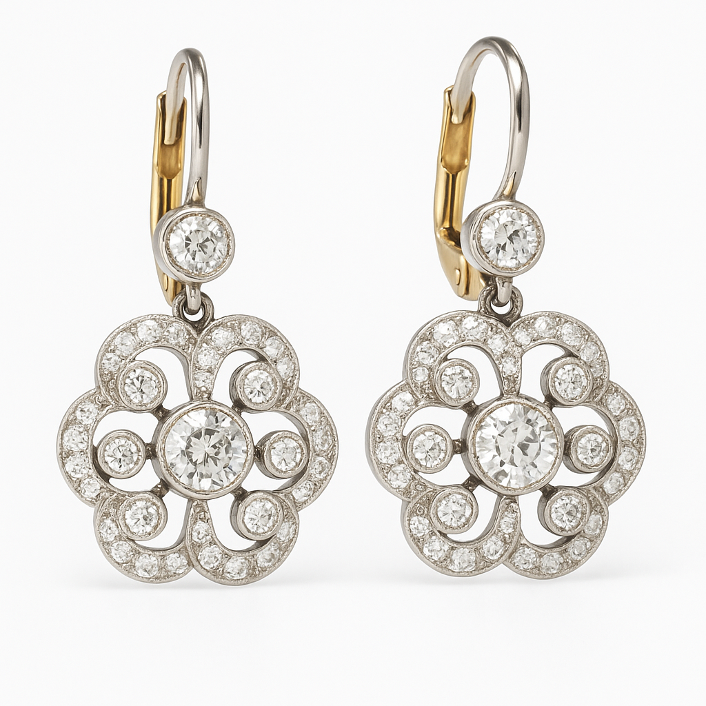 Retro crystal mandala earrings