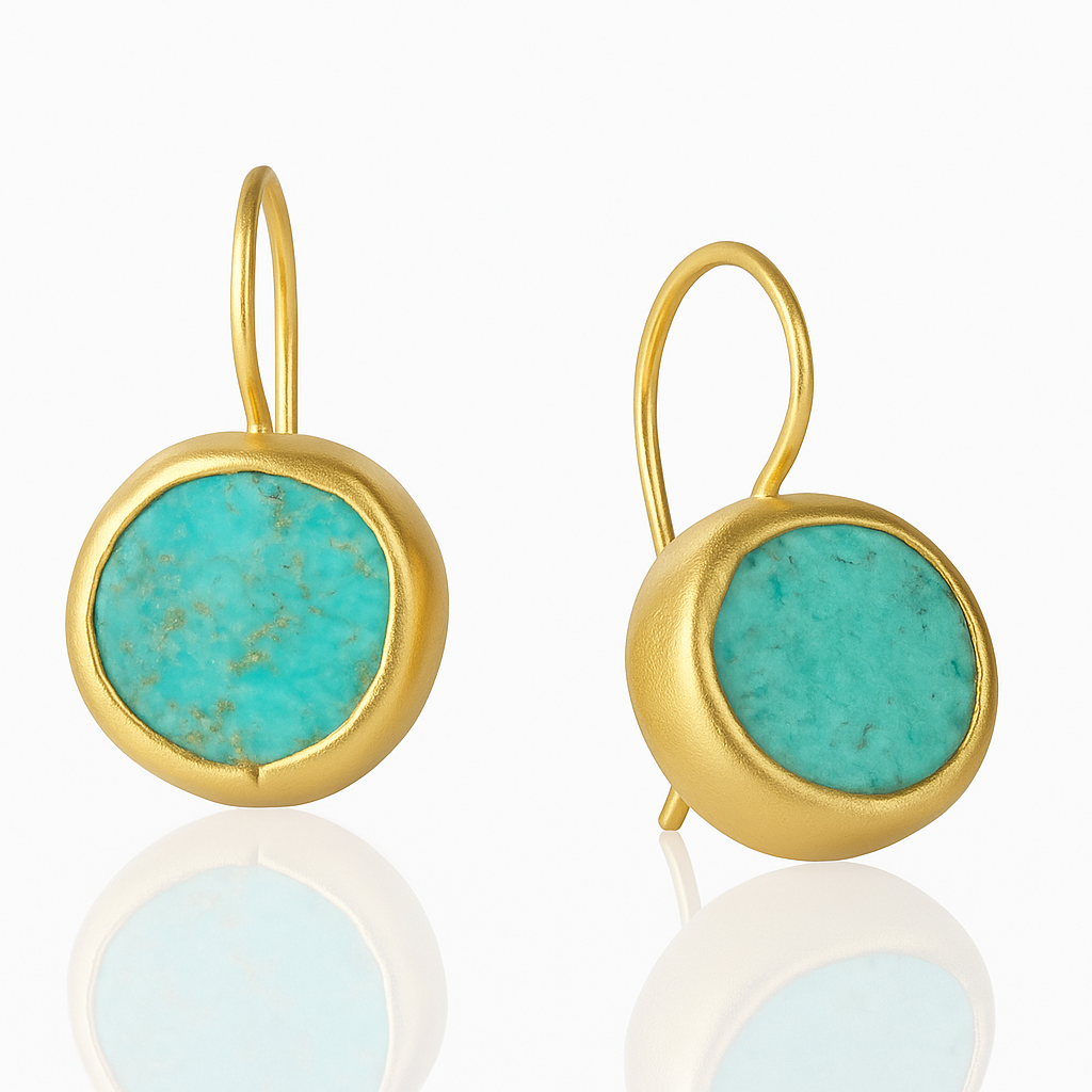 Desert Bloom Gold & Turquoise Drop Earrings