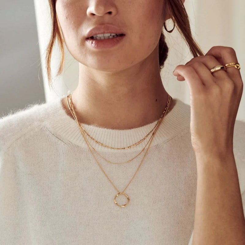 The Triple Row Circle – Modern Harmony in 18k Gold