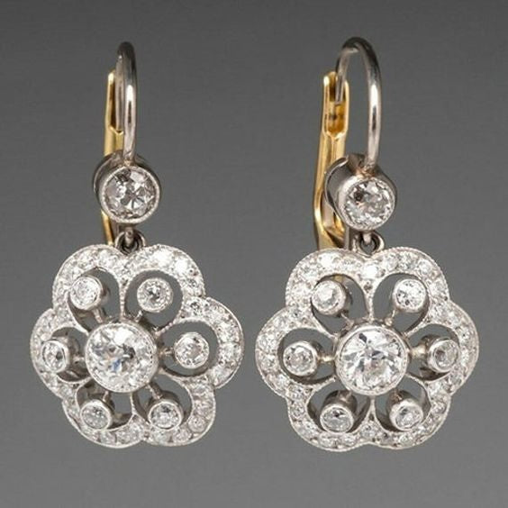 Retro crystal mandala earrings