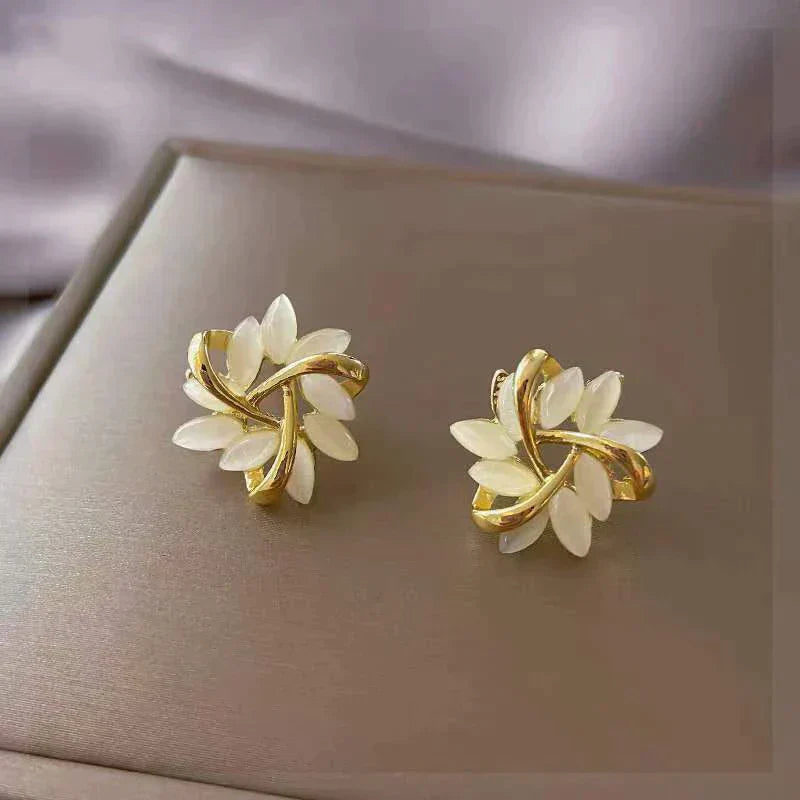 Gold Opal Earrings
