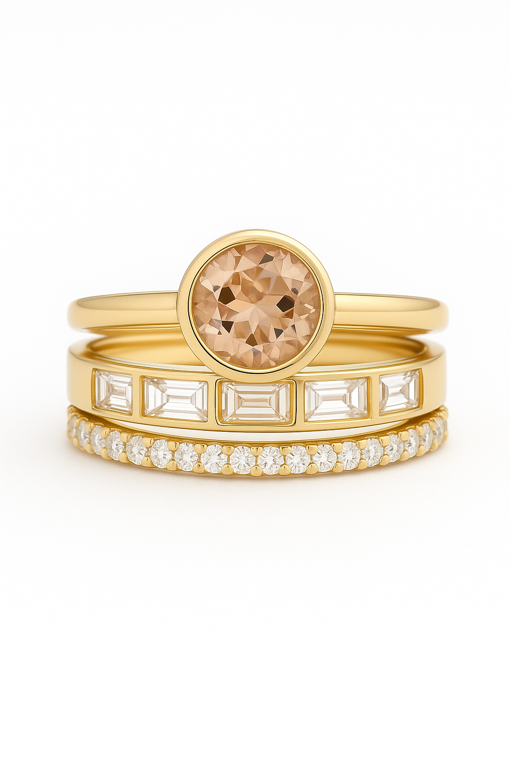 Elegant Crystal Gold Ring
