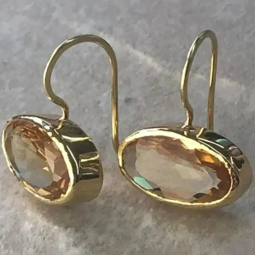 Vintage-Inspired Earrings with Orange Stone Accents